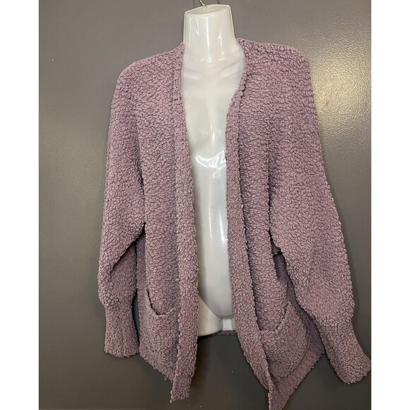 Merokeety Sweaters - MEROKEETY Sweater Womens Medium Purple Popcorn Knit Open Front Cozy Cardigan